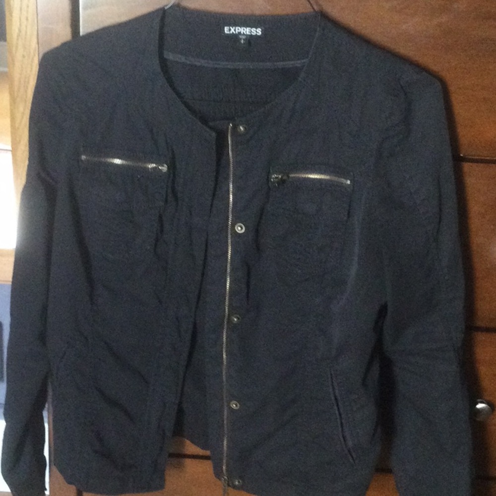 Express black cotton moto jacket sz S